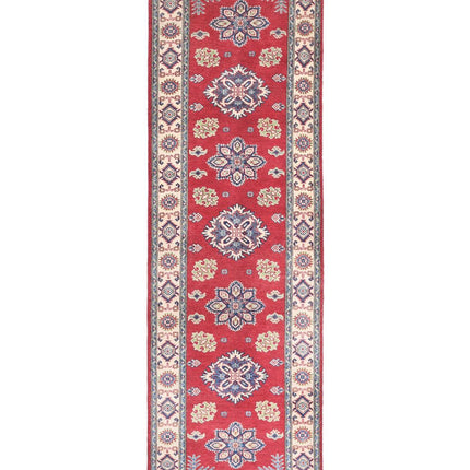 Kazak 2' 10" X 9' 10" Hand Knotted Wool Rug 2' 10" X 9' 10" (86 X 300) / Red / Wool