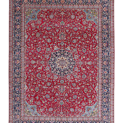Kerman 9' 10" X 13' 8" Hand Knotted Wool Rug 9' 10" X 13' 8" (300 X 417) / Red / Wool