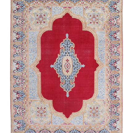 Kerman 9' 8" X 13' 4" Hand Knotted Wool Rug 9' 8" X 13' 4" (295 X 406) / Red / Wool