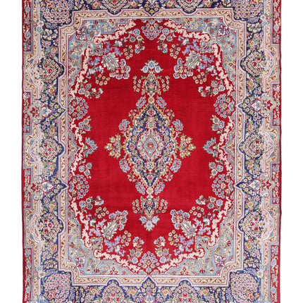 Kerman 9' 6" X 13' 2" Hand Knotted Wool Rug 9' 6" X 13' 2" (290 X 401) / Red / Wool