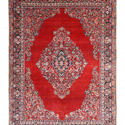Kerman 8' 4" X 11' 4" Hand Knotted Wool Rug 8' 4" X 11' 4" (254 X 345) / Red / Wool
