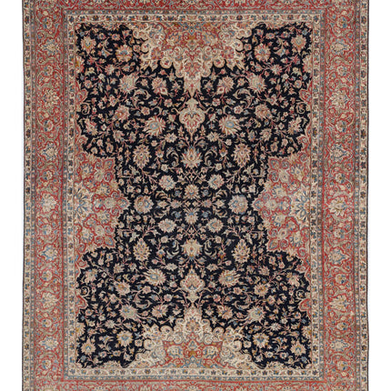Kerman 8' 10" X 12' 0" Hand Knotted Wool Rug 8' 10" X 12' 0" (269 X 366) / Blue / Wool
