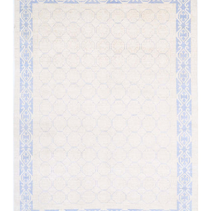 Khotan 8' 5" X 11' 5" Hand Knotted Wool Rug 8' 5" X 11' 5" (257 X 348) / Ivory / Wool