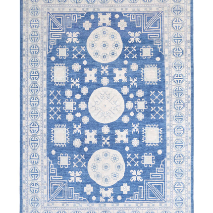Khotan 9' 8" X 13' 10" Hand Knotted Wool Rug 9' 8" X 13' 10" (295 X 422) / Blue / Wool