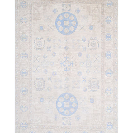 Khotan 9' 10" X 14' 11" Hand Knotted Wool Rug 9' 10" X 14' 11" (300 X 455) / Ivory / Wool