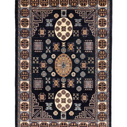 Khotan 5' 11" X 8' 9" Hand Knotted Wool Rug 5' 11" X 8' 9" (180 X 267) / Blue / Wool