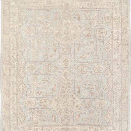 Khotan 8' 2" X 9' 5" Hand Knotted Wool Rug 8' 2" X 9' 5" (249 X 287) / Blue / Wool