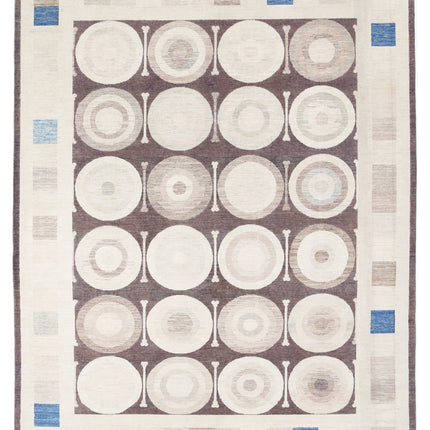 Khotan 10' 5" X 13' 3" Hand Knotted Wool Rug 10' 5" X 13' 3" (318 X 404) / Brown / Wool