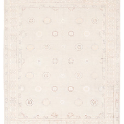 Khotan 8' 7" X 10' 10" Hand Knotted Wool Rug 8' 7" X 10' 10" (262 X 330) / Ivory / Wool