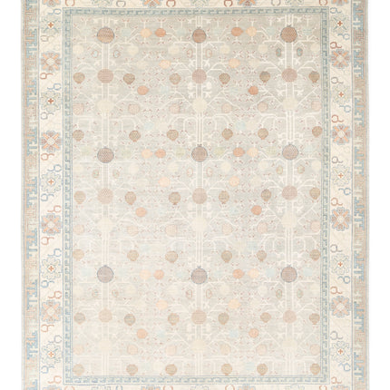 Khotan 10' 2" X 13' 8" Hand Knotted Wool Rug 10' 2" X 13' 8" (310 X 417) / Grey / Wool