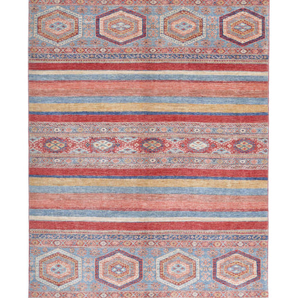 Khurjeen 5' 6" X 8' 0" Hand Knotted Wool Rug 5' 6" X 8' 0" (168 X 244) / Multi / Wool