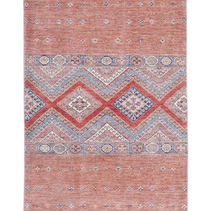 Khurjeen 3' 4" X 4' 10" Hand Knotted Wool Rug 3' 4" X 4' 10" (101 X 147) / Multi / Wool