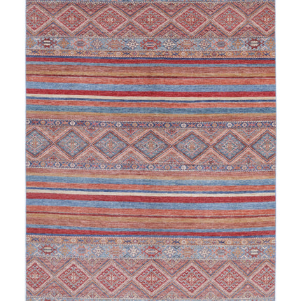 Khurjeen 6' 8" X 9' 3" Hand Knotted Wool Rug 6' 8" X 9' 3" (203 X 282) / Multi / Wool