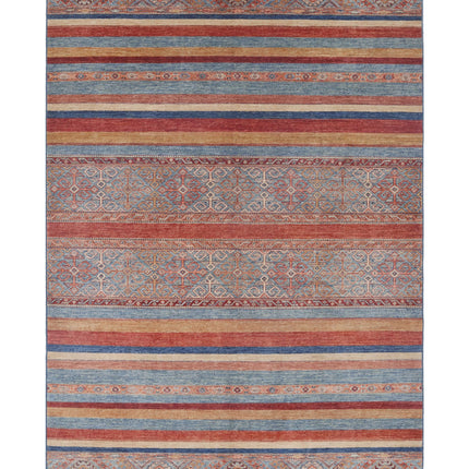 Khurjeen 6' 9" X 10' 0" Hand Knotted Wool Rug 6' 9" X 10' 0" (206 X 305) / Multi / Wool