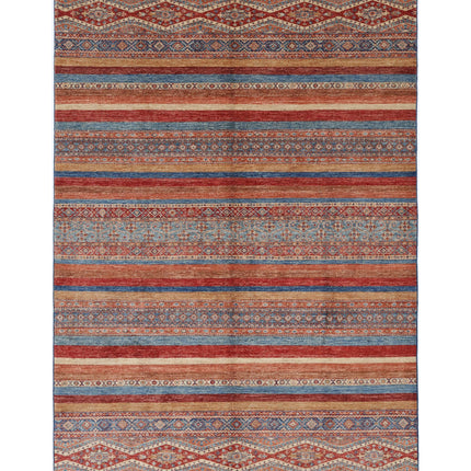 Khurjeen 6' 7" X 10' 0" Hand Knotted Wool Rug 6' 7" X 10' 0" (201 X 305) / Multi / Wool