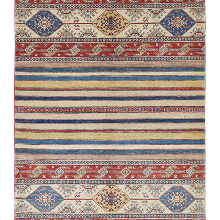 Khurjeen 5' 6" X 7' 7" Hand Knotted Wool Rug 5' 6" X 7' 7" (168 X 231) / Multi / Wool