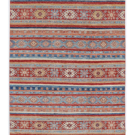 Khurjeen 4' 10" X 6' 4" Hand Knotted Wool Rug 4' 10" X 6' 4" (147 X 193) / Multi / Wool