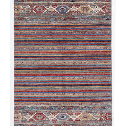 Khurjeen 5' 8" X 8' 0" Hand Knotted Wool Rug 5' 8" X 8' 0" (173 X 244) / Multi / Wool