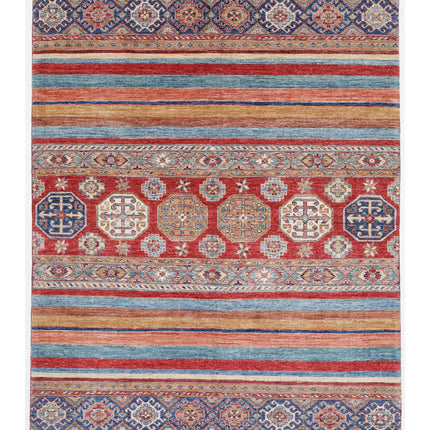 Khurjeen 4' 11" X 6' 5" Hand Knotted Wool Rug 4' 11" X 6' 5" (150 X 196) / Multi / Wool