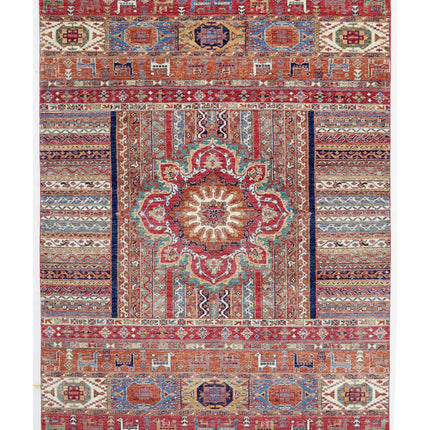 Khurjeen 5' 8" X 7' 10" Hand Knotted Wool Rug 5' 8" X 7' 10" (173 X 239) / Multi / Wool