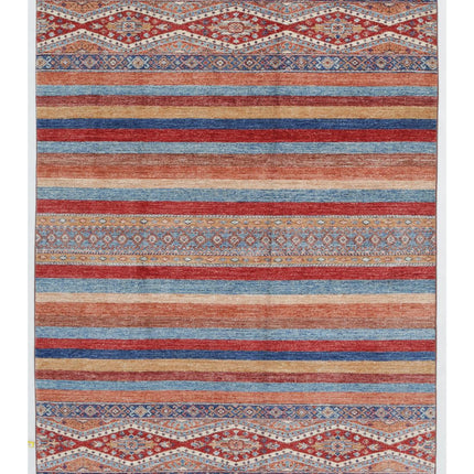 Khurjeen 5' 0" X 6' 7" Hand Knotted Wool Rug 5' 0" X 6' 7" (152 X 201) / Multi / Wool