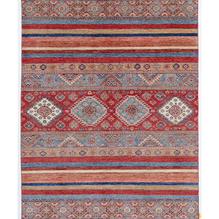 Khurjeen 5' 7" X 7' 8" Hand Knotted Wool Rug 5' 7" X 7' 8" (170 X 234) / Multi / Wool