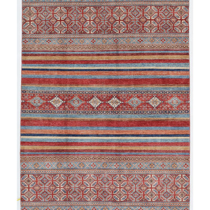 Khurjeen 5' 8" X 7' 10" Hand Knotted Wool Rug 5' 8" X 7' 10" (173 X 239) / Multi / Wool