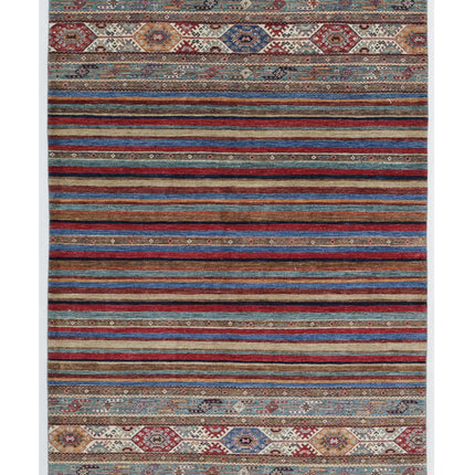 Khurjeen 5' 7" X 7' 9" Hand Knotted Wool Rug 5' 7" X 7' 9" (170 X 236) / Multi / Wool