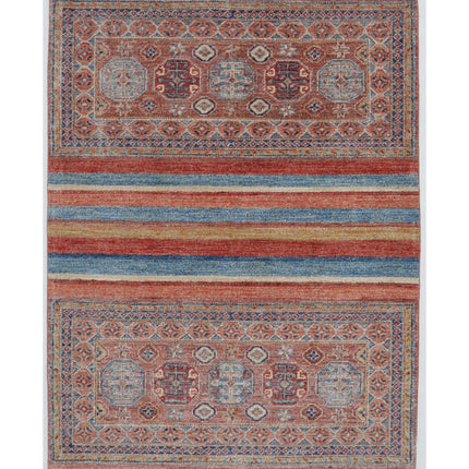 Khurjeen 3' 6" X 4' 9" Hand Knotted Wool Rug 3' 6" X 4' 9" (107 X 145) / Multi / Wool