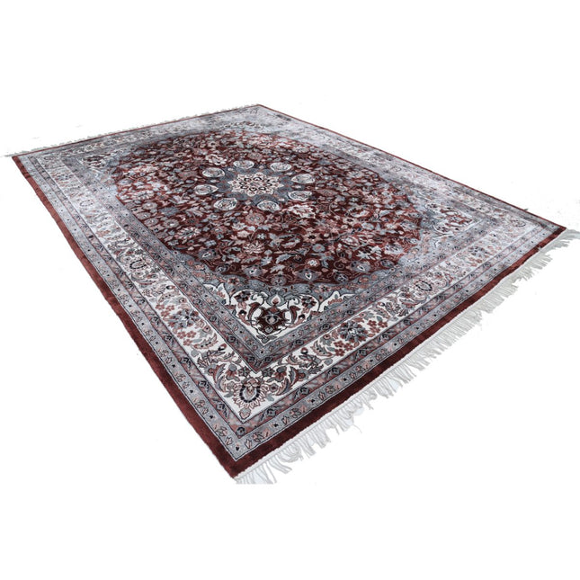 Legacy 9' 0" X 11' 8" Art Silk Hand-Knotted Rug 9' 0" X 11' 8" (274 X 356) / Red / Ivory