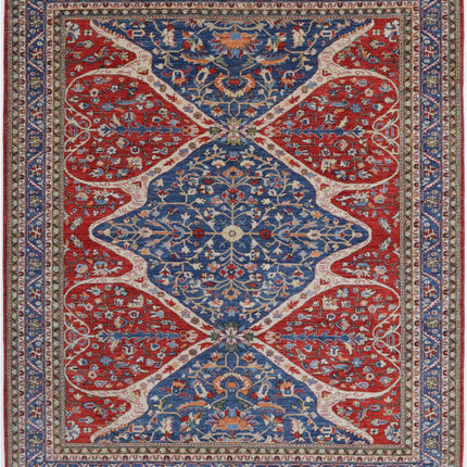 Mahal 8' 0" X 9' 9" Hand Knotted Wool Rug 8' 0" X 9' 9" (244 X 297) / Red / Wool
