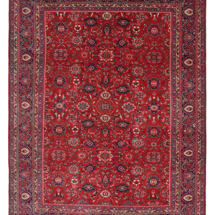 Mahal 10' 2" X 12' 8" Hand Knotted Wool Rug 10' 2" X 12' 8" (310 X 386) / Red / Wool