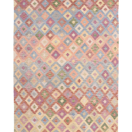 Maimana Kilim 6' 6" X 9' 9" Hand Knotted Wool Kilim 6' 6" X 9' 9" (198 X 297) / Multi / Wool