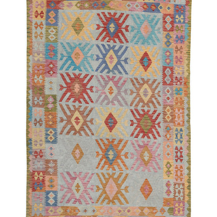 Maimana Kilim 6' 3" X 9' 11" Hand Knotted Wool Kilim 6' 3" X 9' 11" (191 X 302) / Multi / Wool