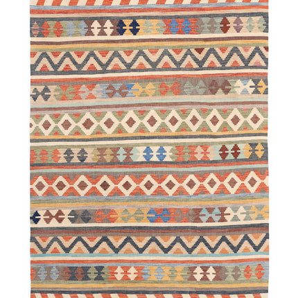Maimana Kilim 6' 5" X 9' 5" Hand Knotted Wool Kilim 6' 5" X 9' 5" (196 X 287) / Multi / Wool