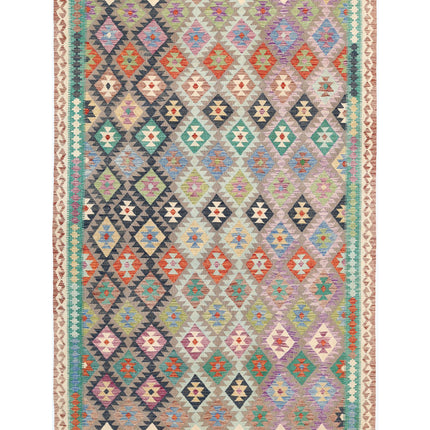 Maimana Kilim 6' 5" X 9' 10" Hand Knotted Wool Kilim 6' 5" X 9' 10" (196 X 300) / Multi / Wool