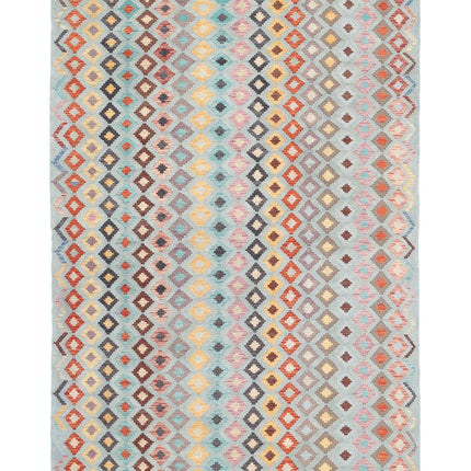 Maimana Kilim 6' 4" X 9' 6" Hand Knotted Wool Kilim 6' 4" X 9' 6" (193 X 290) / Multi / Wool