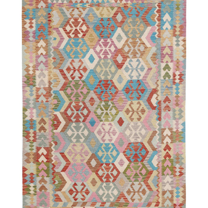 Maimana Kilim 6' 5" X 9' 8" Hand Knotted Wool Kilim 6' 5" X 9' 8" (196 X 295) / Multi / Wool