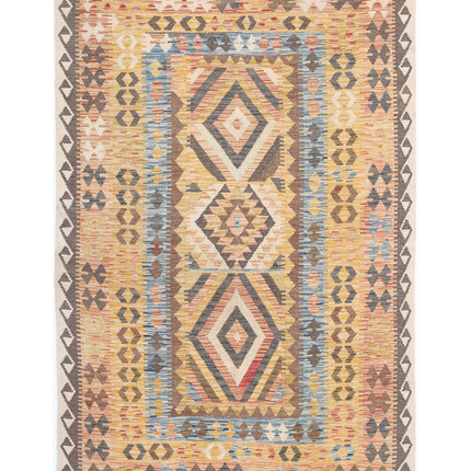 Maimana Kilim 5' 0" X 7' 8" Hand Knotted Wool Kilim 5' 0" X 7' 8" (152 X 234) / Multi / Wool