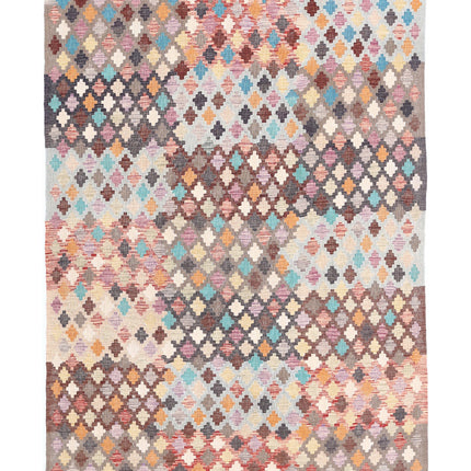 Maimana Kilim 5' 6" X 7' 8" Hand Knotted Wool Kilim 5' 6" X 7' 8" (168 X 234) / Multi / Wool