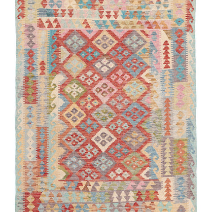 Maimana Kilim 4' 11" X 6' 7" Hand Knotted Wool Kilim 4' 11" X 6' 7" (150 X 201) / Multi / Wool