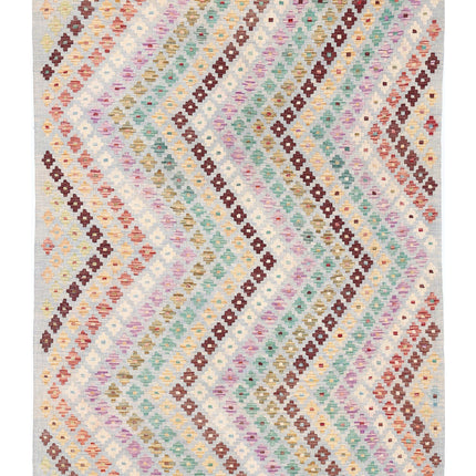 Maimana Kilim 4' 9" X 6' 5" Hand Knotted Wool Kilim 4' 9" X 6' 5" (145 X 196) / Multi / Wool