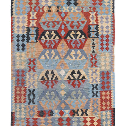 Maimana Kilim 4' 1" X 5' 11" Hand Knotted Wool Kilim 4' 1" X 5' 11" (124 X 180) / Multi / Wool