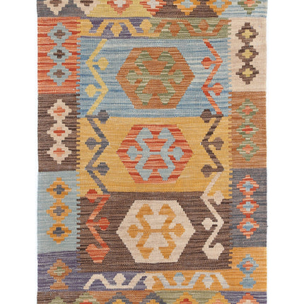 Maimana Kilim 2' 8" X 4' 1" Hand Knotted Wool Kilim 2' 8" X 4' 1" (81 X 124) / Multi / Wool