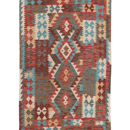 Maimana Kilim 3' 1" X 5' 1" Hand Knotted Wool Kilim 3' 1" X 5' 1" (94 X 155) / Multi / Wool
