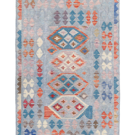 Maimana Kilim 3' 4" X 4' 10" Hand Knotted Wool Kilim 3' 4" X 4' 10" (101 X 147) / Multi / Wool