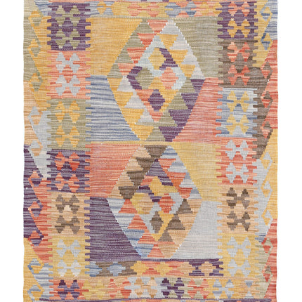 Maimana Kilim 2' 8" X 3' 10" Hand Knotted Wool Kilim 2' 8" X 3' 10" (81 X 117) / Multi / Wool