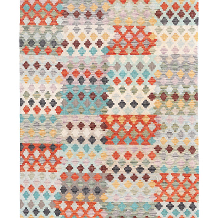 Maimana Kilim 4' 1" X 5' 8" Hand Knotted Wool Kilim 4' 1" X 5' 8" (124 X 173) / Multi / Wool