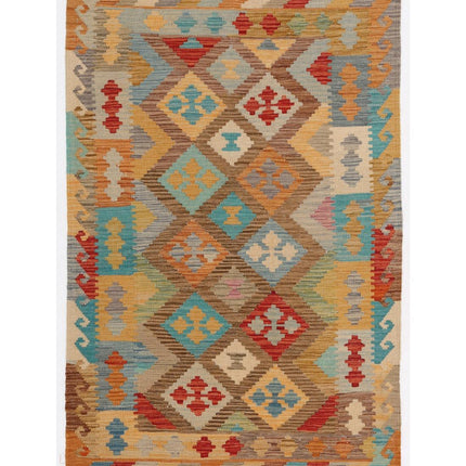 Maimana Kilim 3' 3" X 5' 0" Hand Woven Wool Kilim 3' 3" X 5' 0" (99 X 152) / Multi / Wool