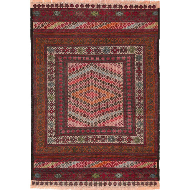 Maliki Kilim Hand-Woven Wool Kilim IVA0024130 - Natalia Rugs